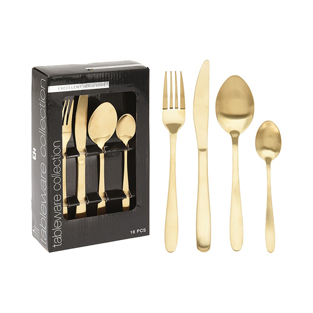 Set 16 tacâmuri EH Matt Gold, inox