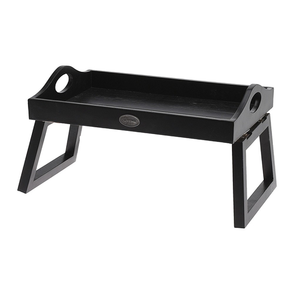 Masa de servire 30X20X18cm, neagra, lemn, cu picioare pliabile