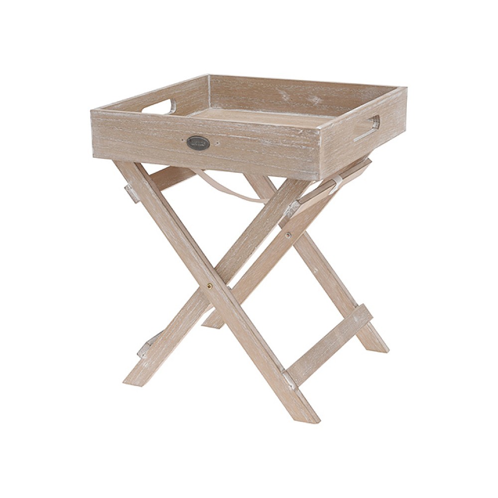 Masa de servire 30X30X36cm, natural, lemn