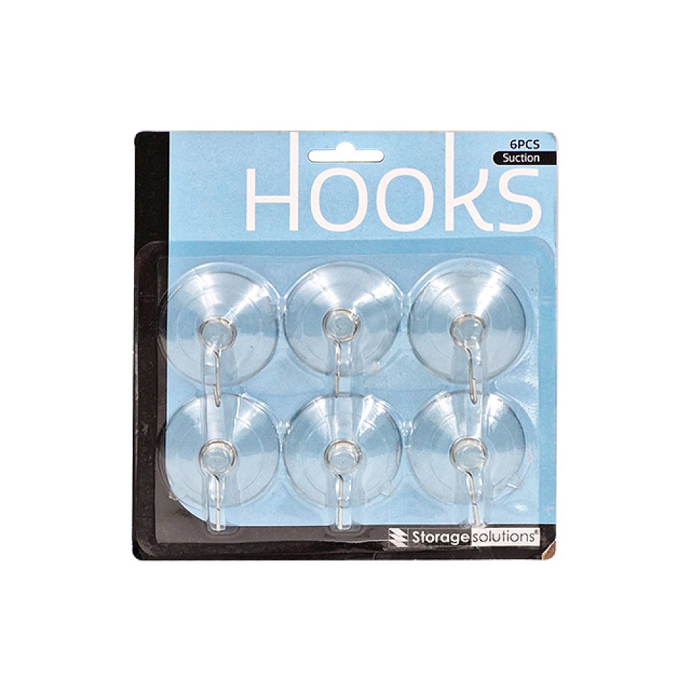 Set cârlige pe ventuze 6buc, din plastic, transparente
