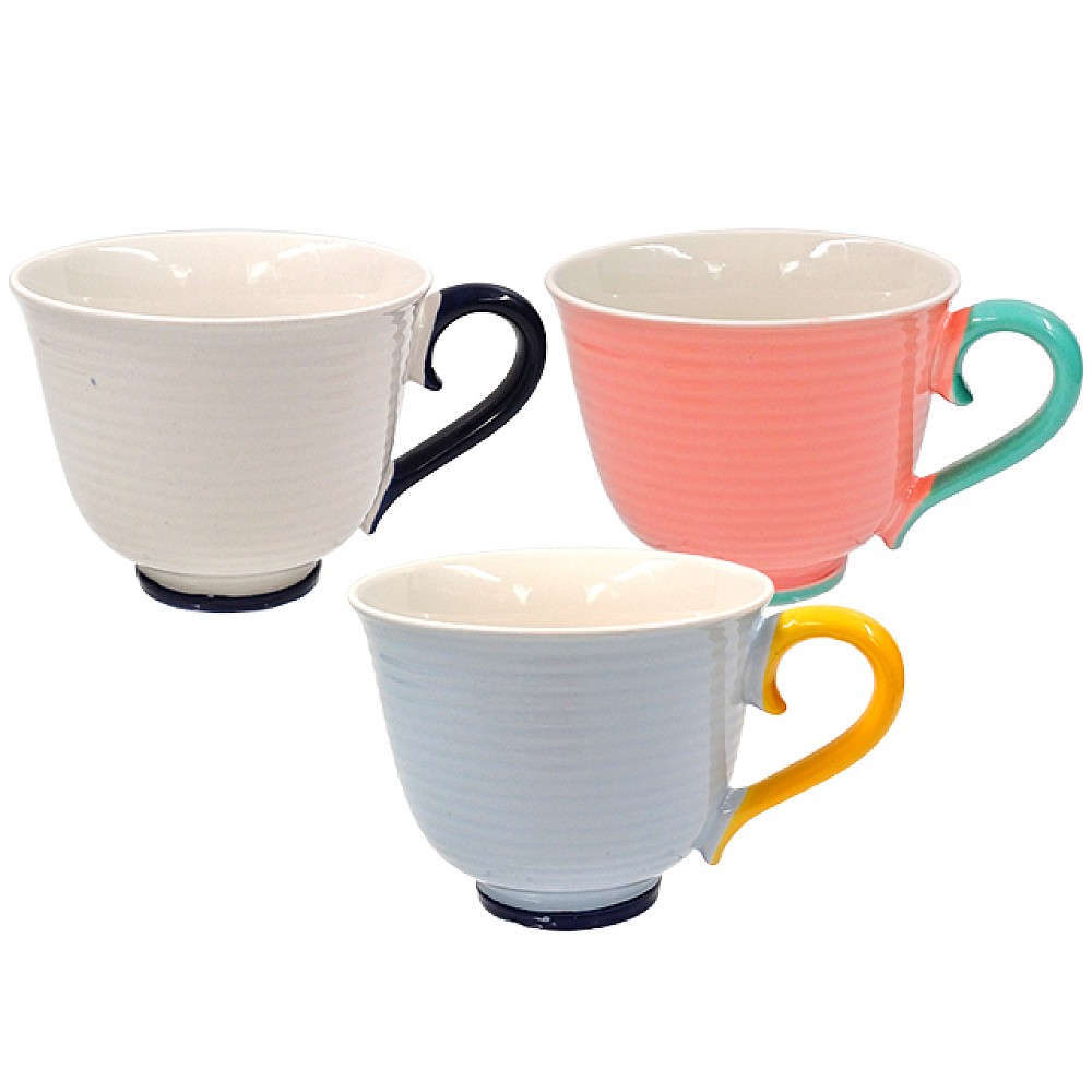 Cana 500ml cu maner colorat, ceramica
