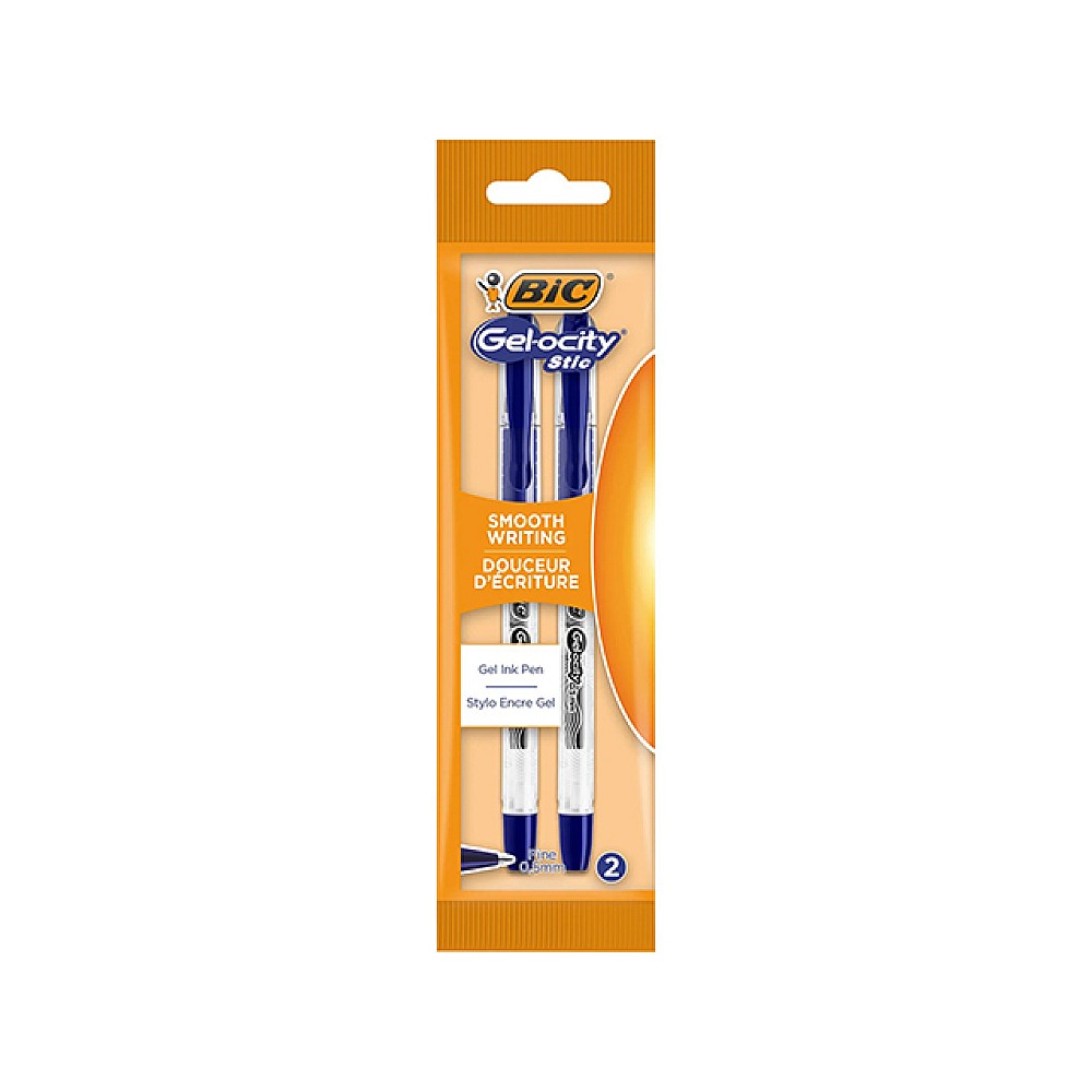 Set pixuri gel roller BIC Gel-ocity Stic 2 buc, albastre