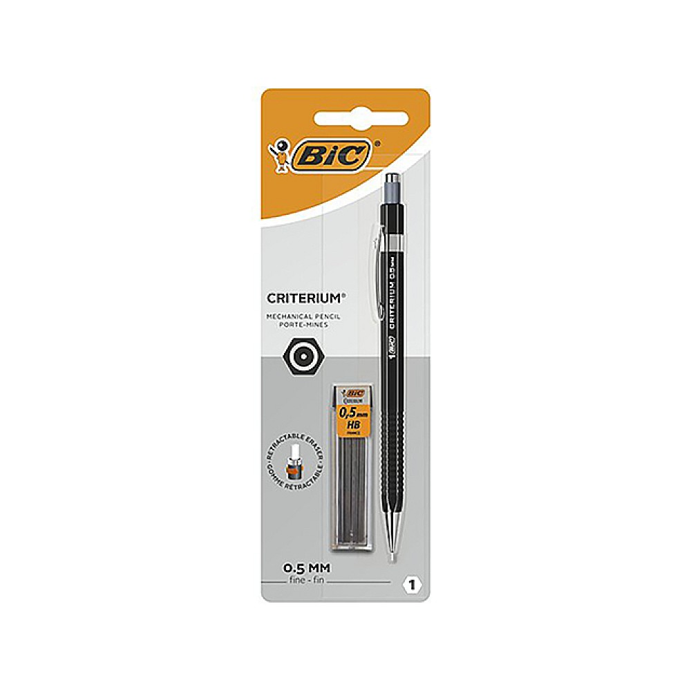 Сreionului mecanic BIC Criterium 0.5 mm + 12 rezerve HB, blister