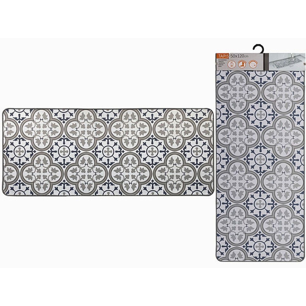 Covoras antiderapant 50X120cm Luance Paco Blue, poliester/ cauciuc