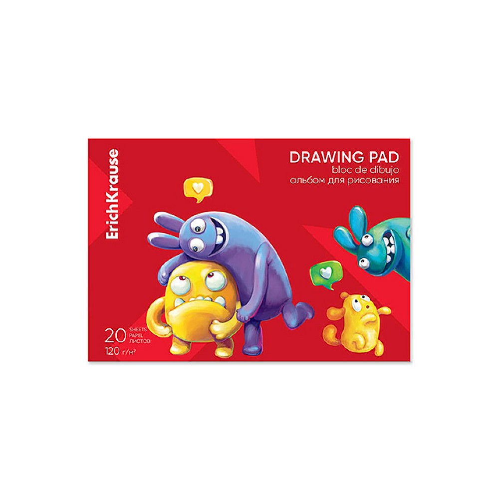 Album pentru desen Erich Krause Jolly Friends A4, 20 foi