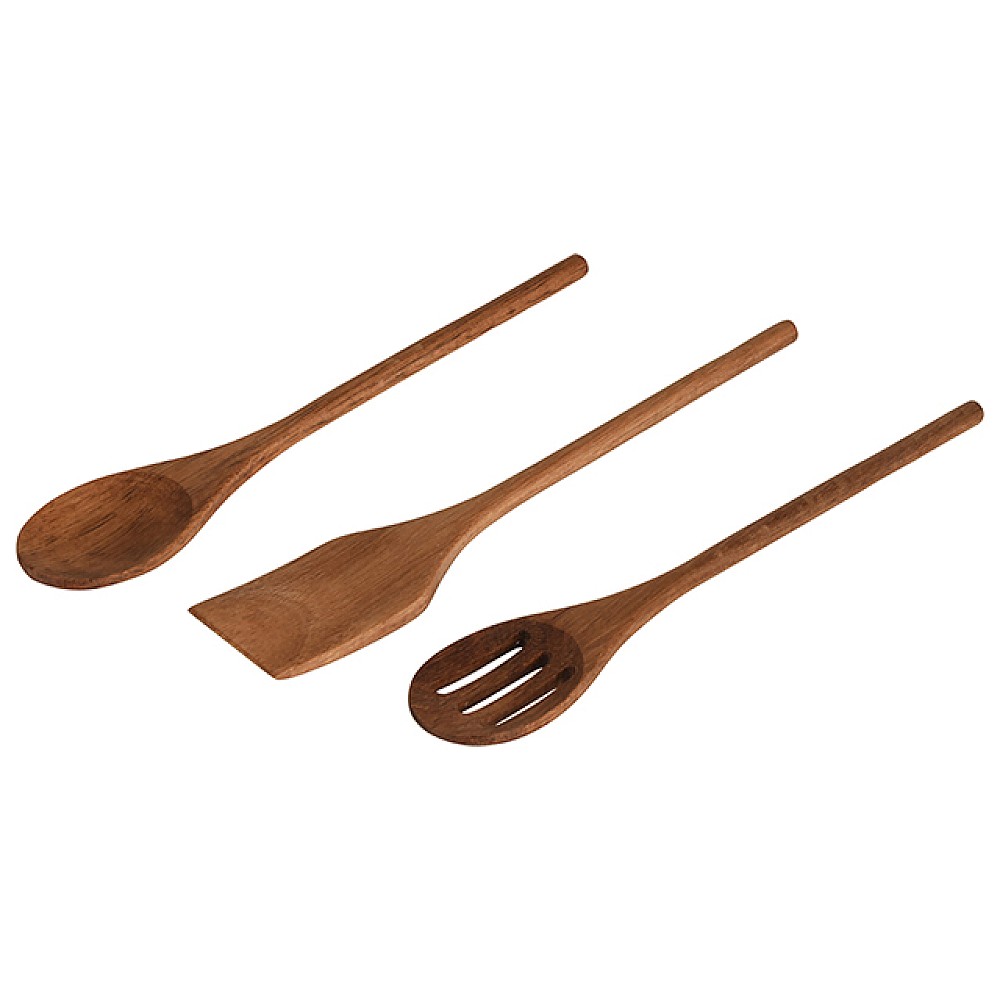 Set ustensile pentru bucatarie EH 3buc, 30cm, lemn de salcam