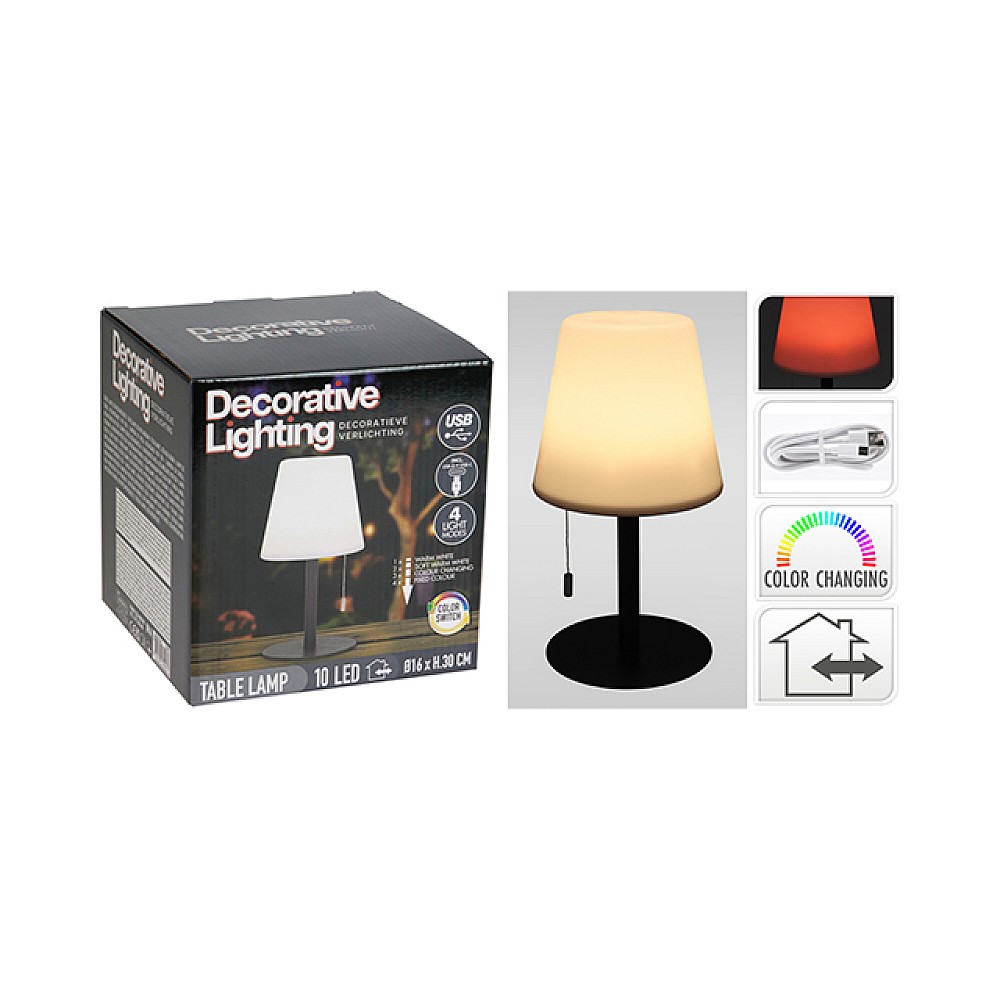 Lampa de masa 16X30 cm, port USB, metal