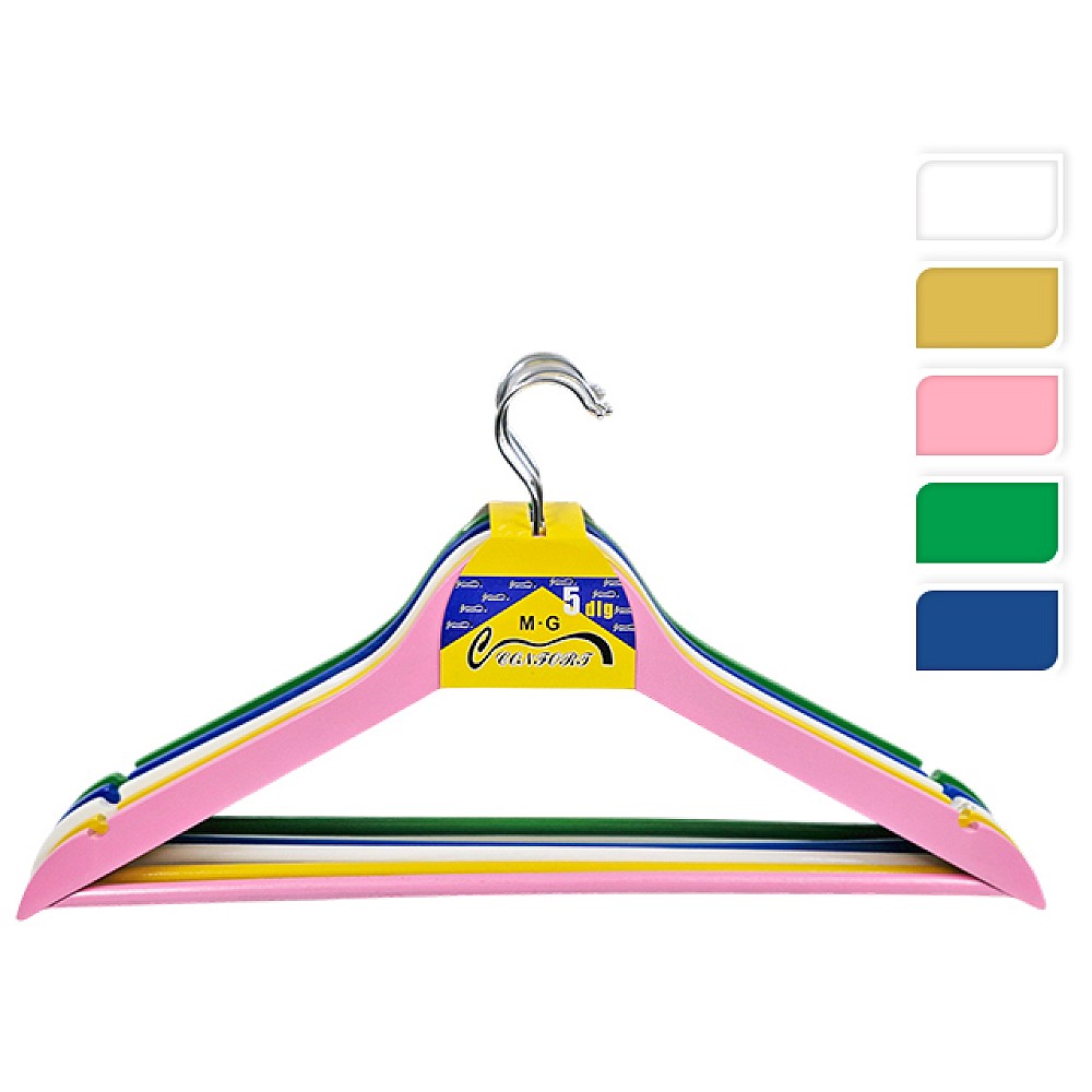 Set 5 umerase din lemn, culori variate