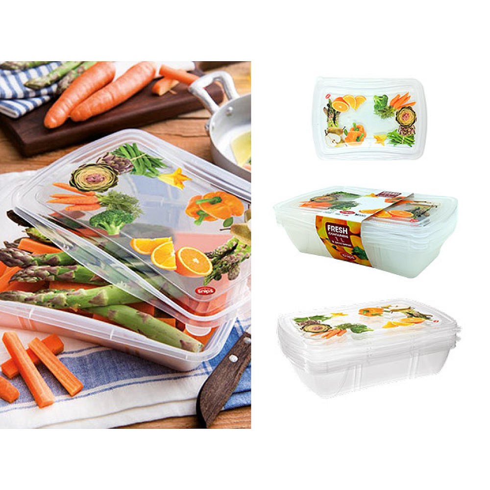 Set containere alimentare Snips 3cutii, 1l, 23X17X5cm