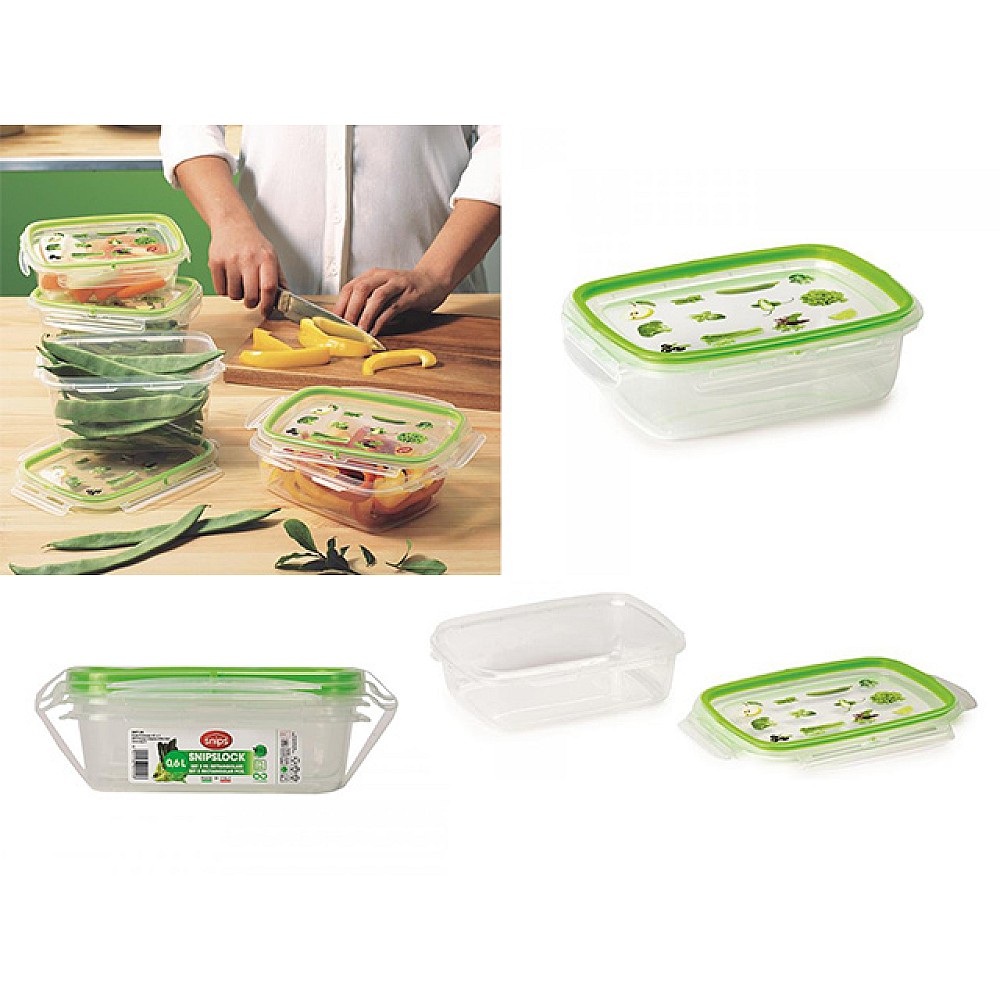 Set caserole alimentare Snipslock 2buc, 0.6l, 22X16X8cm