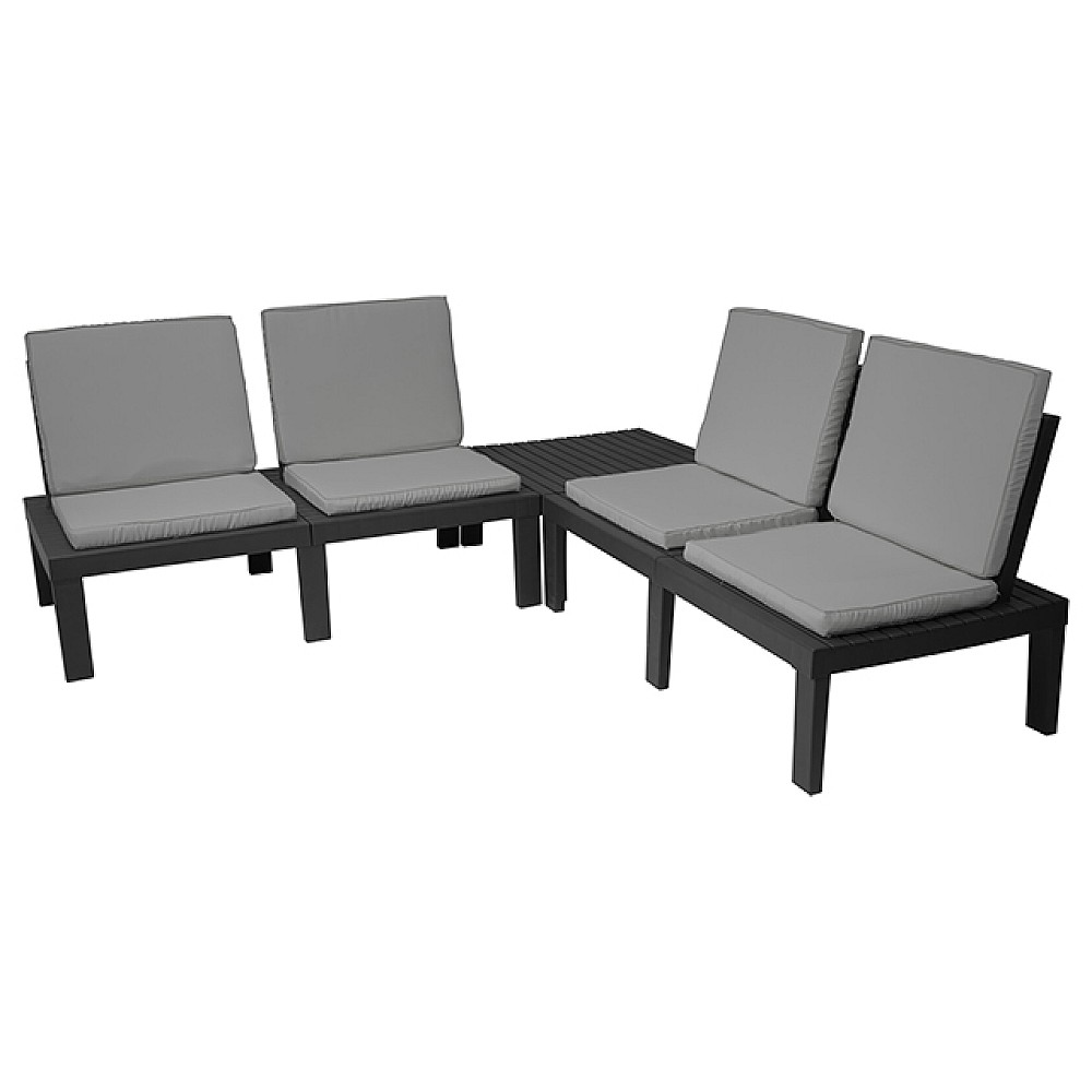 Set mobilier Molok 5unitati: masa, 4 fotolii / cu perne