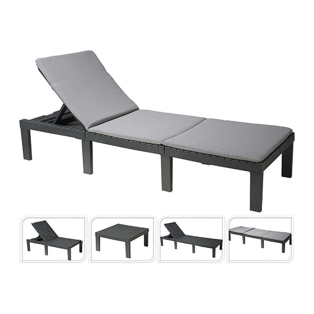 Set mobilier Lounge 2unitati: masa, sezlong / cu perne