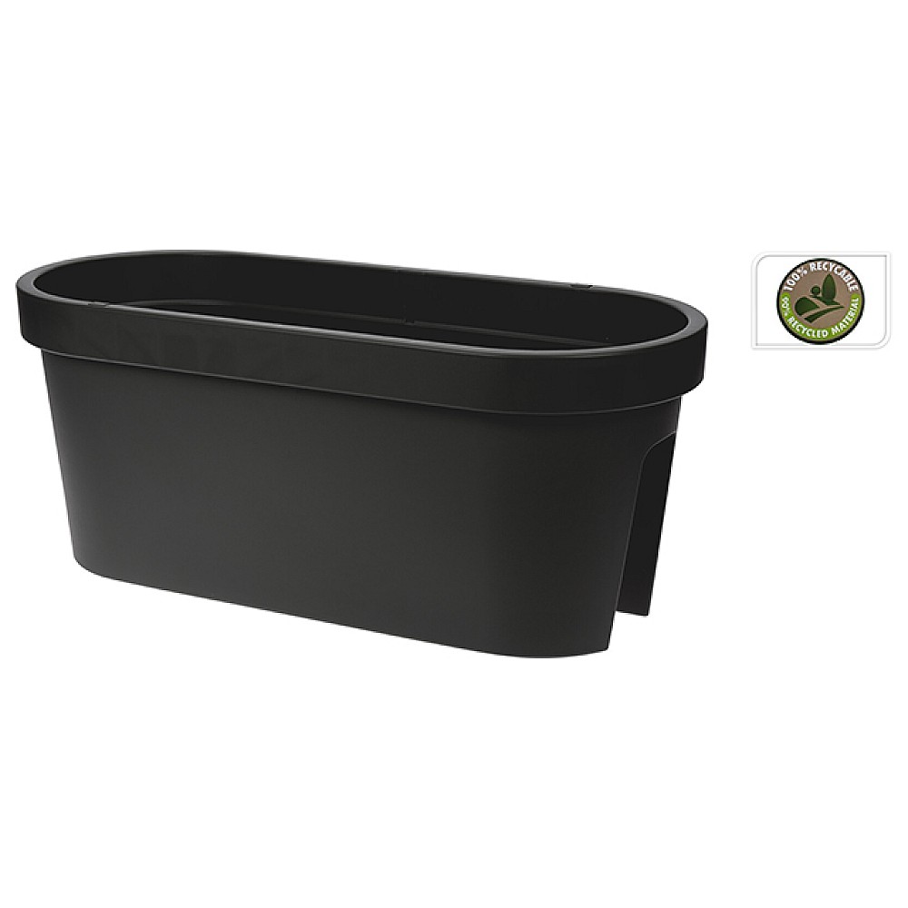 Ghiveci pentru flori cu decupaj pentru balustrada 60X26X25cm