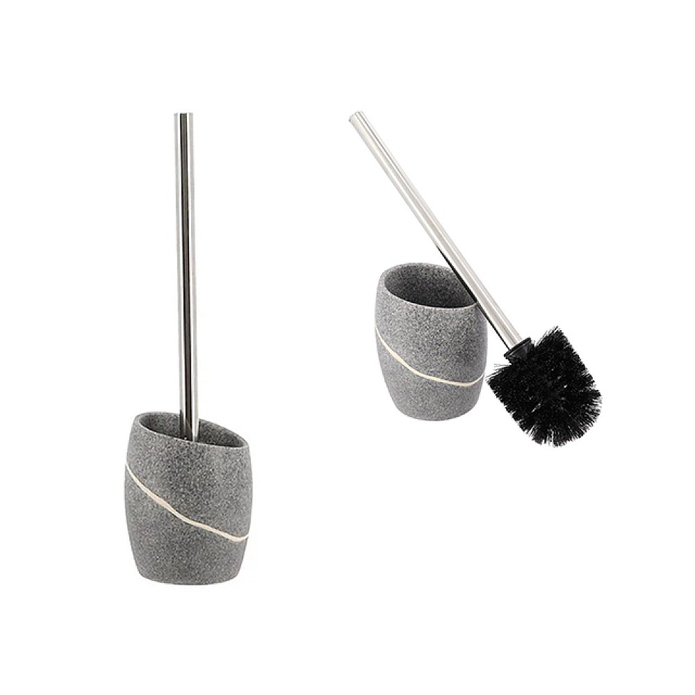 Perie WC cu suport Tendance Novara, gri, din polirasina