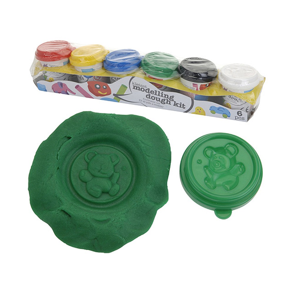 Set creativ plastilina 6 culori + 6 stampile