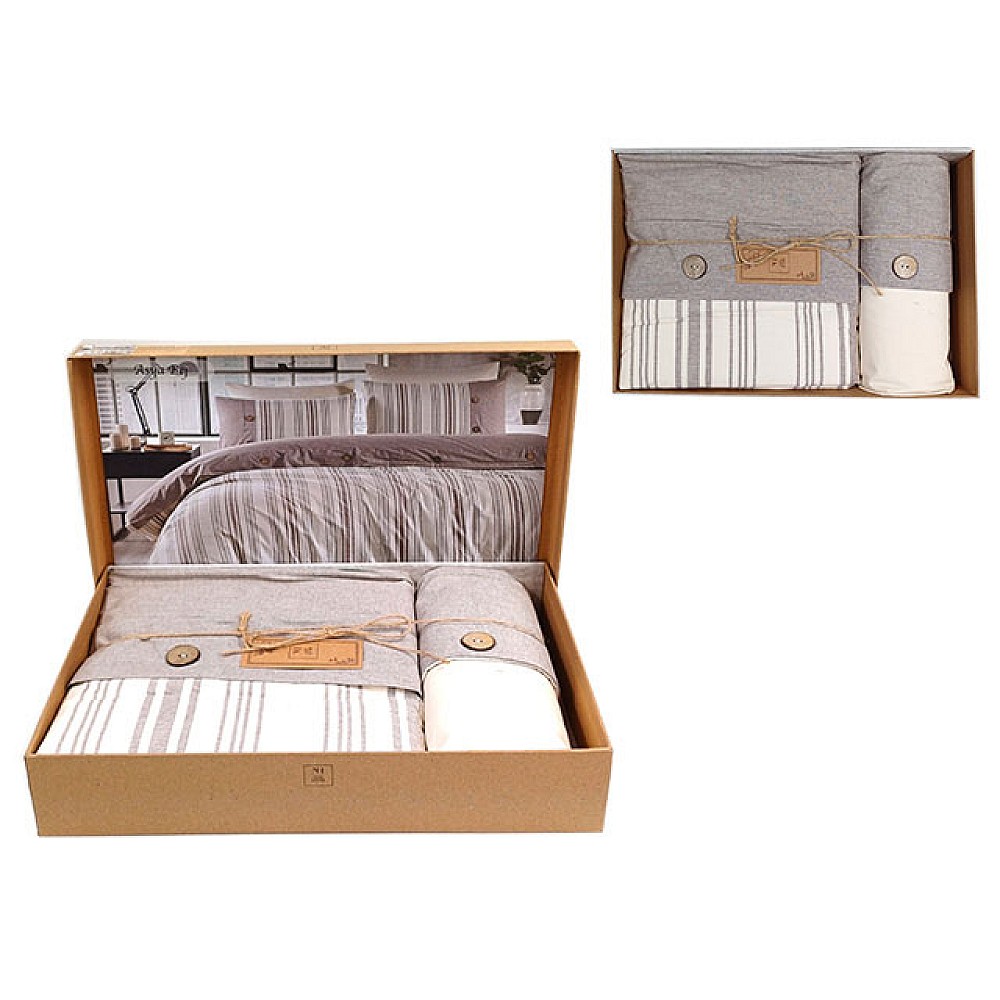 Lenjerie de pat Euro 2 NH Asya Bej, in