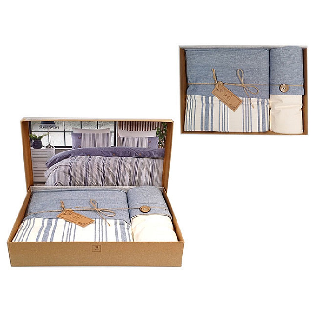 Lenjerie de pat Euro 2 NH Asya Blue, in