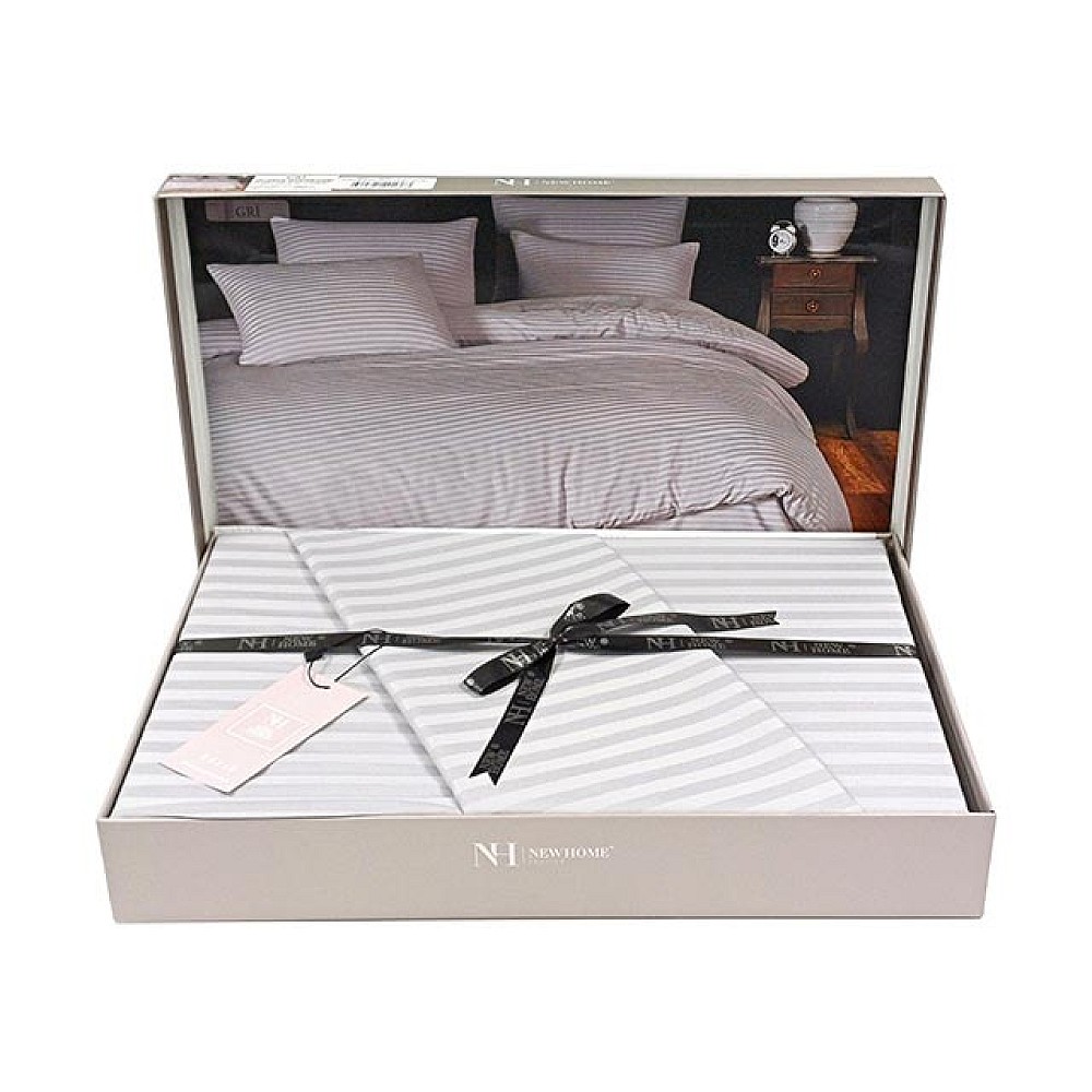 Lenjerie de pat Euro 2 NH Stripe Satin, gri