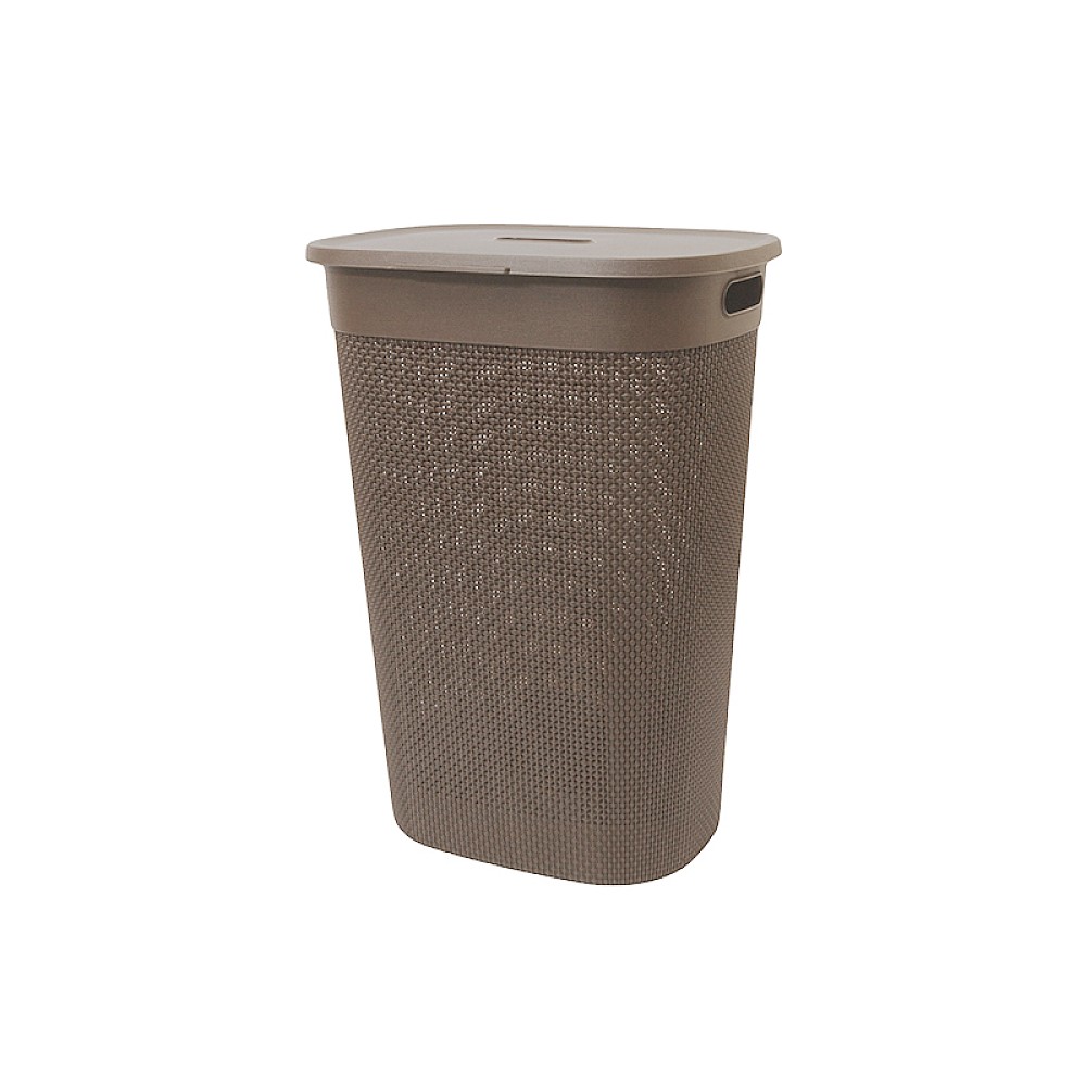 Cos pentru rufe cu capac Filo 55l, 44X35X61cm, maro