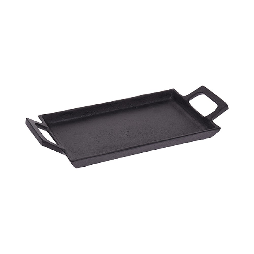 Tava dreptunghiulara din aluminiu 28X14cm cu manere, neagra