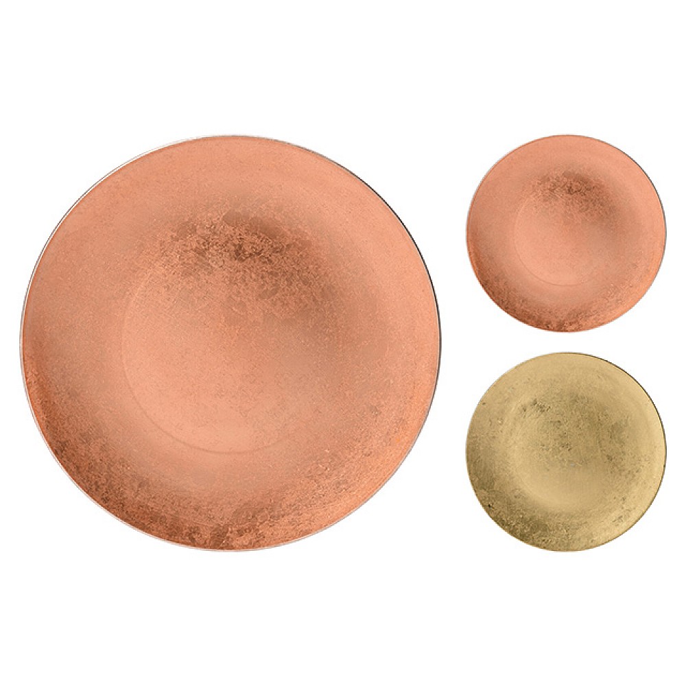 Farfurie decorativa metalica 33cm, plastic