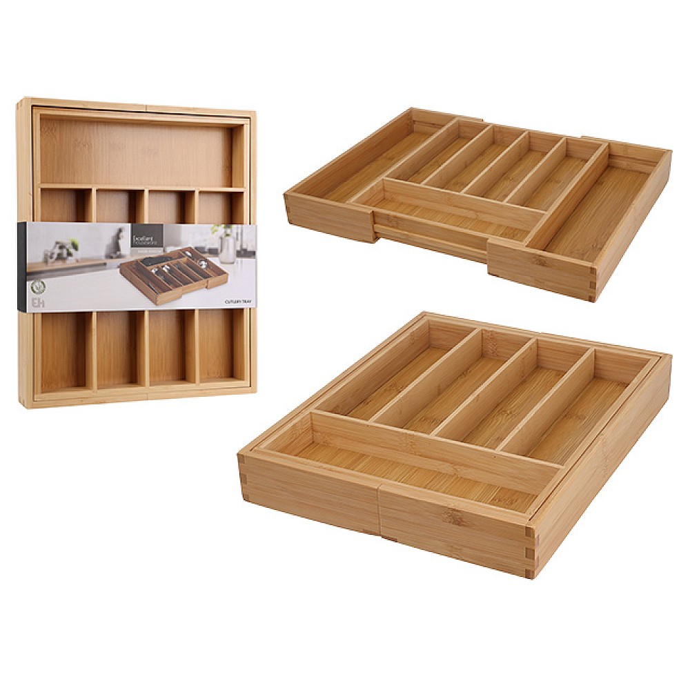 Tava pentru tacamuri flexibil EH 34X28-45X5cm, lemn 