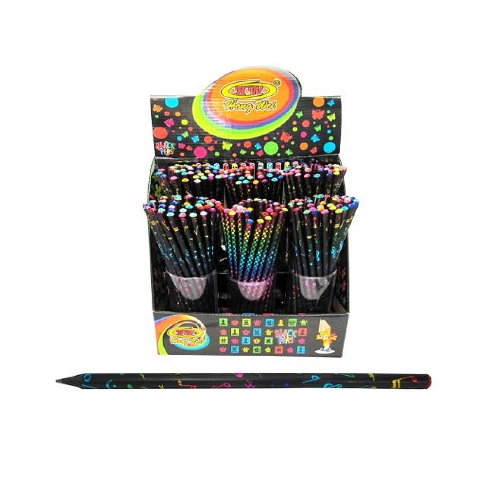 Creion simplu 1buc negru cu desen 