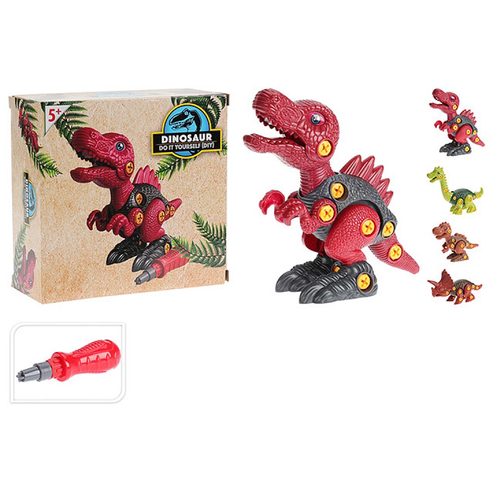 Jucarie Constructor Dinozaur 19cm, 1 surubelnita, 4 modele