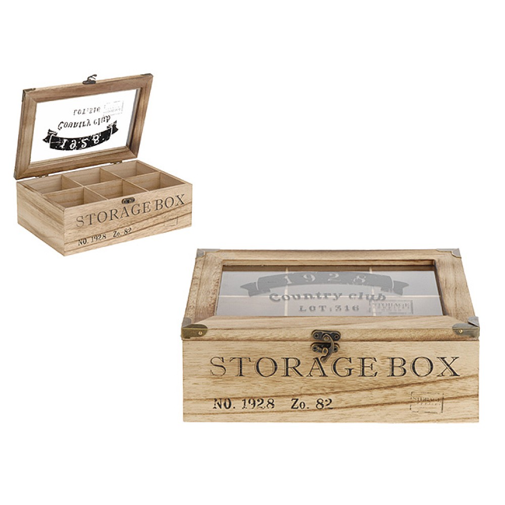 Cutie pentru ceai 6 sectiuni, 24X17X8.5cm Country Club