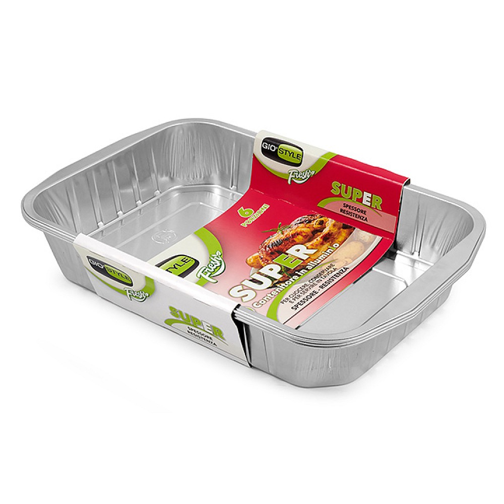Forme din aluminiu GioStyle 3buc, 125µm, 29X19X4.5cm, 6 portii