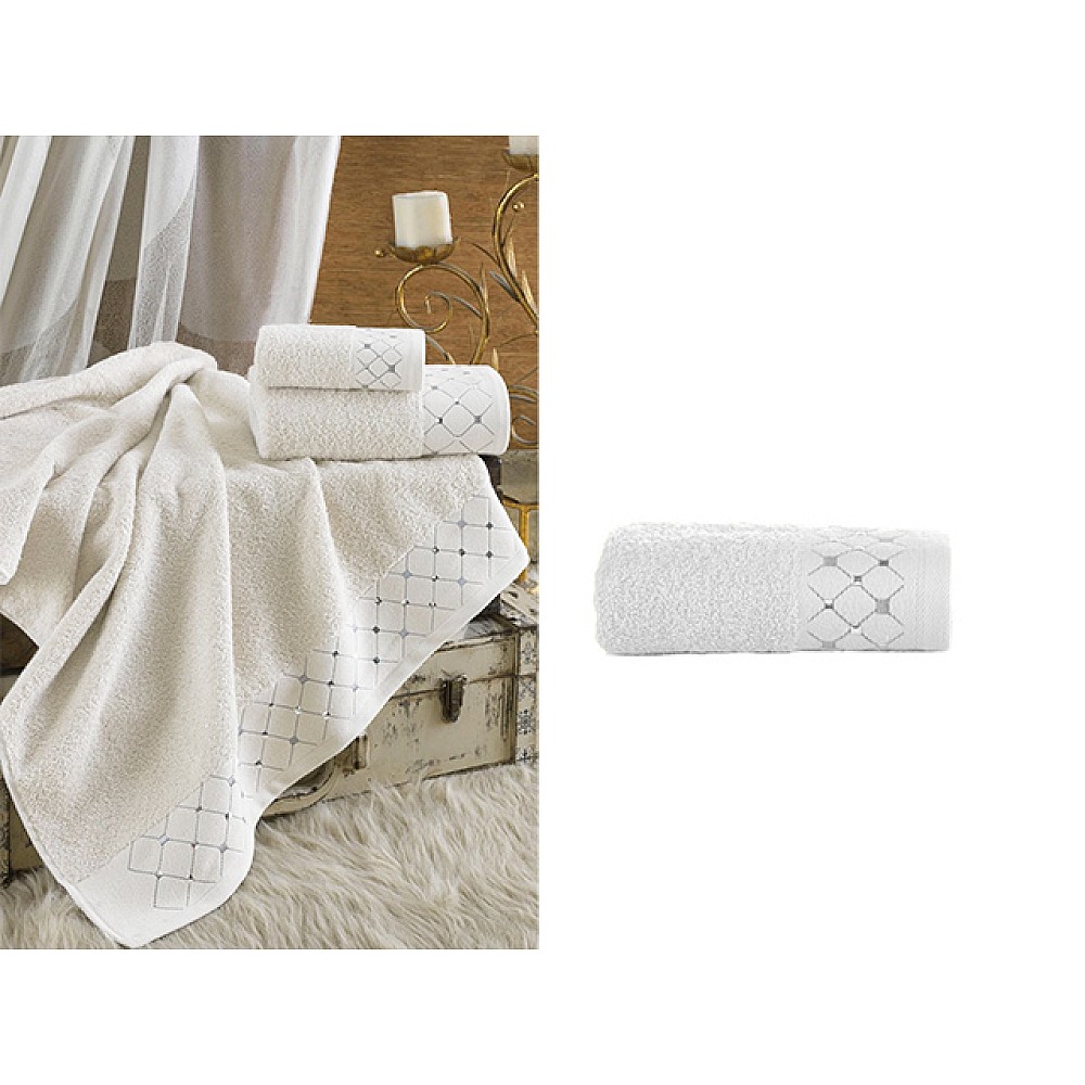 Prosop 50X90 cm Ellia Soft Georgia White, 100% bumbac, 500GSM