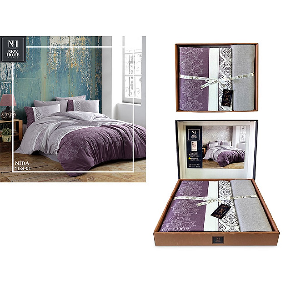 Lenjerie de pat 2pers NH Ranforce Nida, policoton