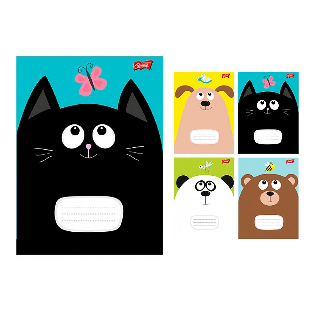 Caiet A5 16 foi patratele Animals, coperta lucioasa