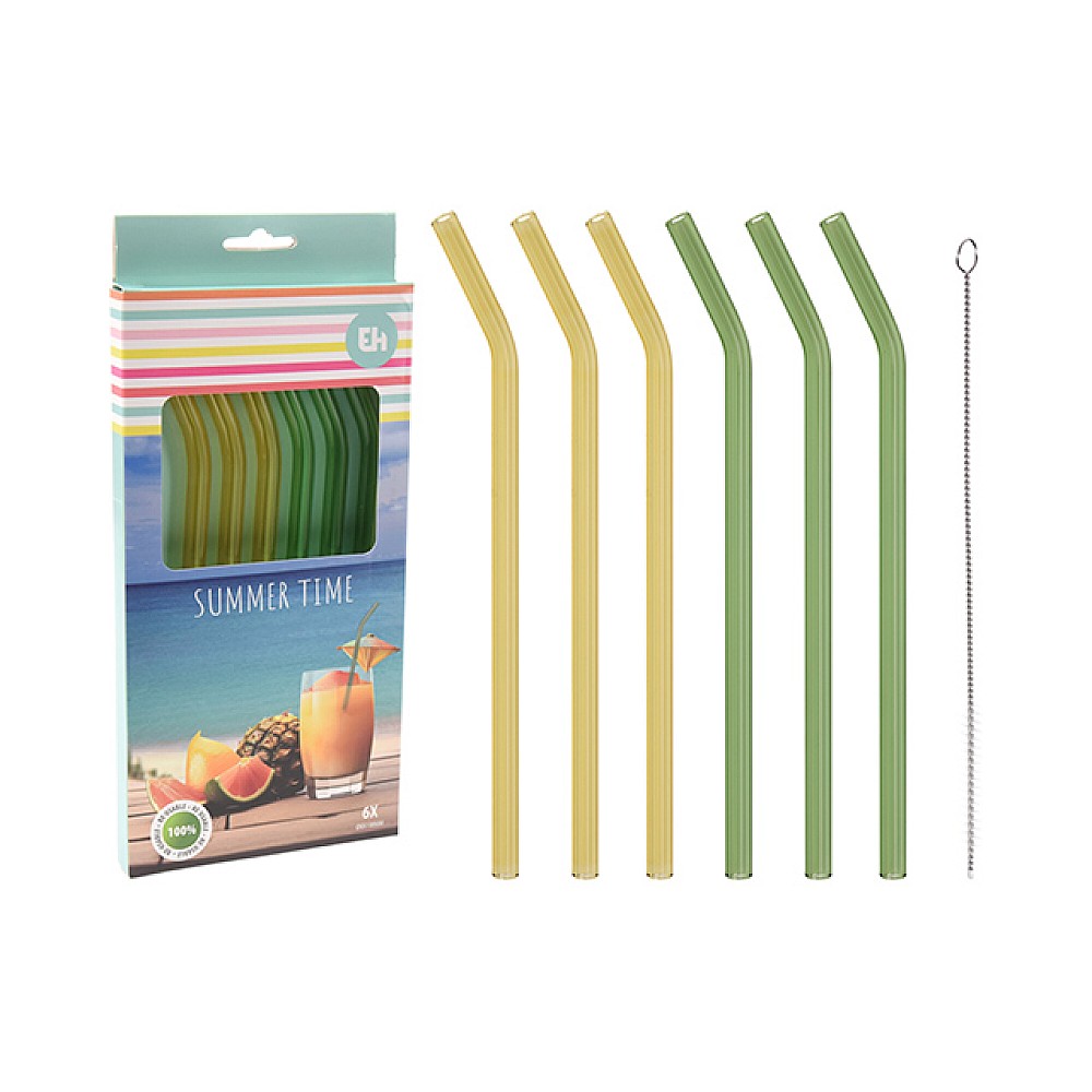 Set paie EH 6buc cu perie, 19 cm, din sticla