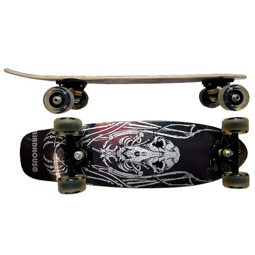 Skateboard 69X21cm, iluminarea rotilor lemn
