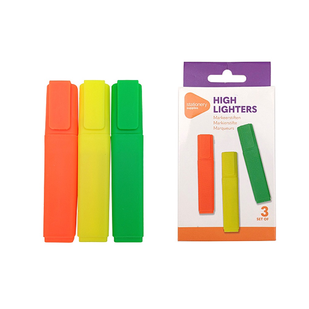 Set textmarkere 3buc, neon