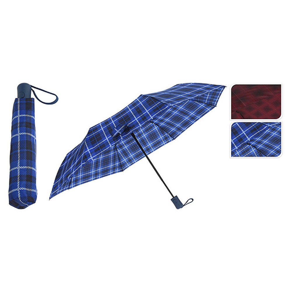 Umbrela pliabila D98 cm, carouri, poliester