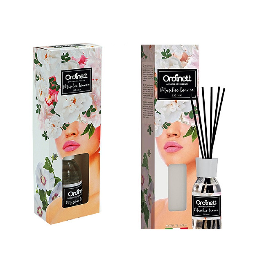 Odorizant de camera 250ml + baghete, mosc alb