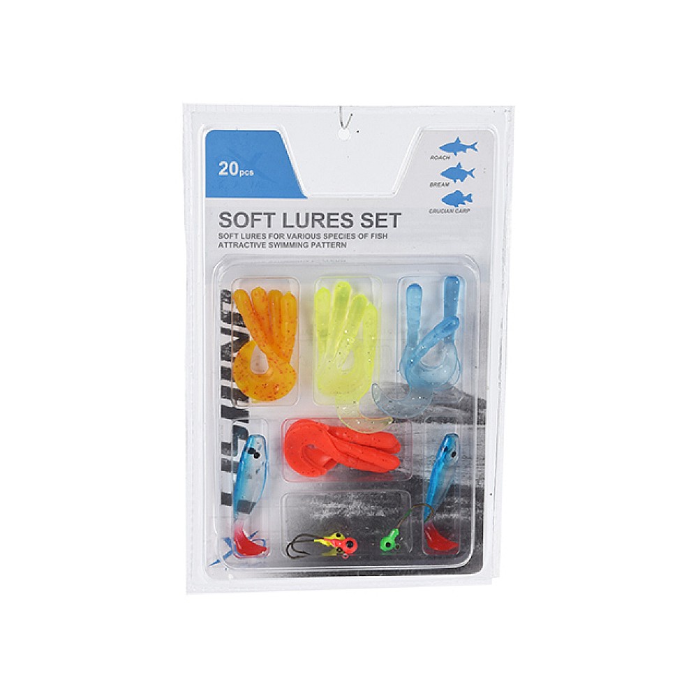 Set de momeli pentru pescuit 20buc: 15 spinnere, 2 linguri, 3 muste