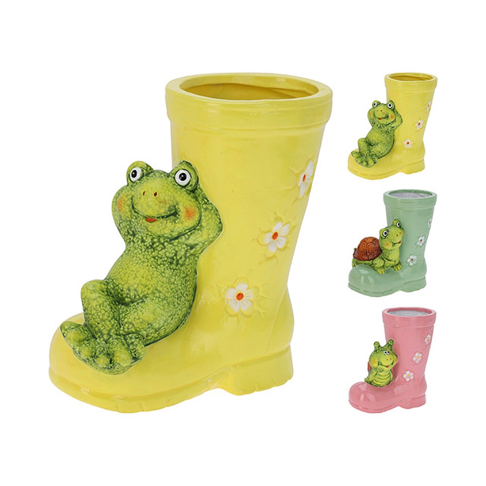 Ghiveci ceramic pentru flori in forma de Ciubotă, 16×9×18.8 cm