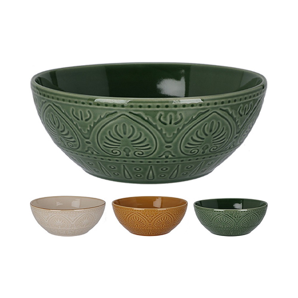 Salatiera din ceramica 23 cm Embossed Leaves