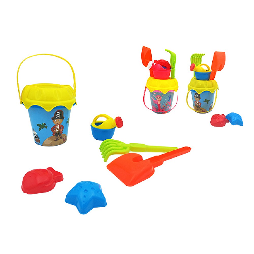 Set de jucarii pentru nisip in caldarusa 7buc, 30cm