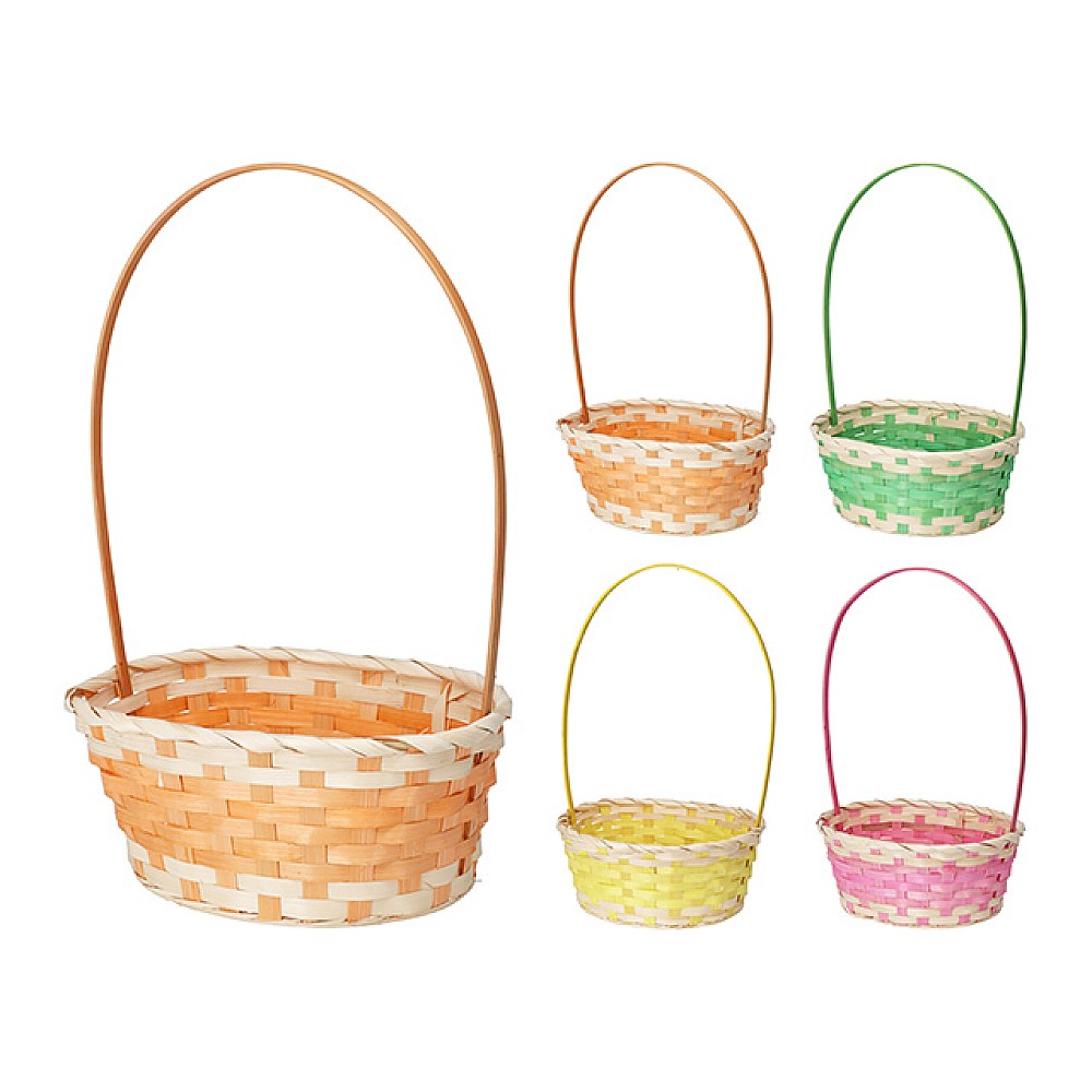 Cosulet impletit cu maner  25x18x42cm, bambus