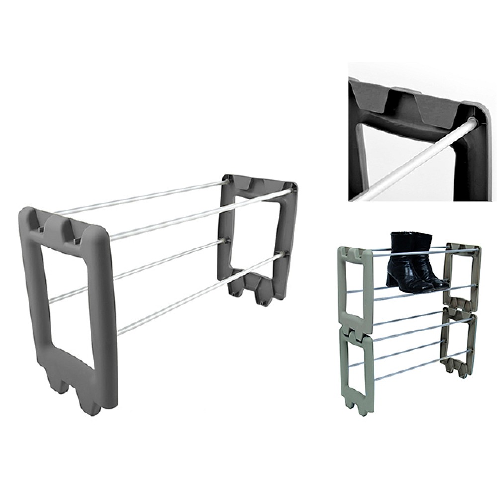 Etajera pentru incaltamine 2 niveluri culisant 60X20X29cm, polipropilena