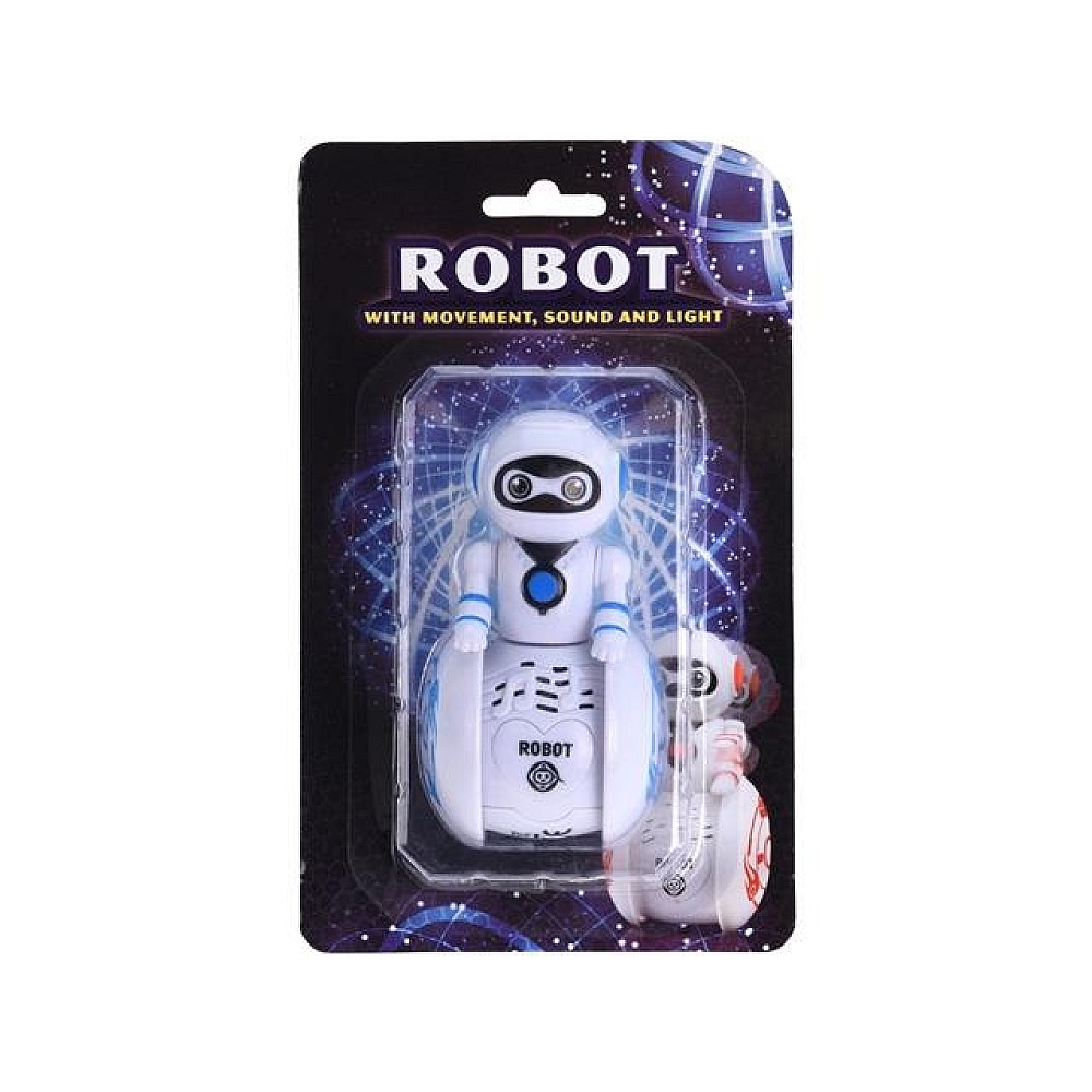 Jucarie Robot cu lumina si muzica 11X6X5.5cm, bateriile nu sunt incluse