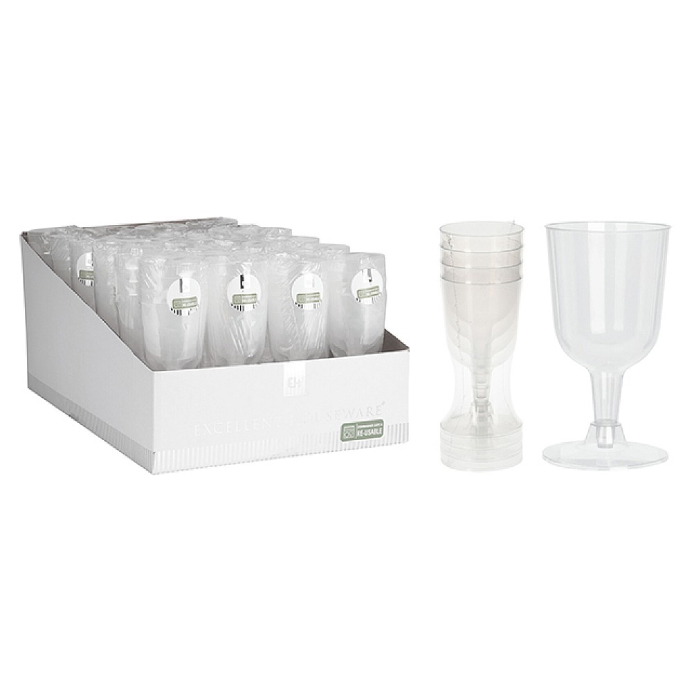 Set pocale reutilizabile EH 4 buc 160ml, transparente, plastic