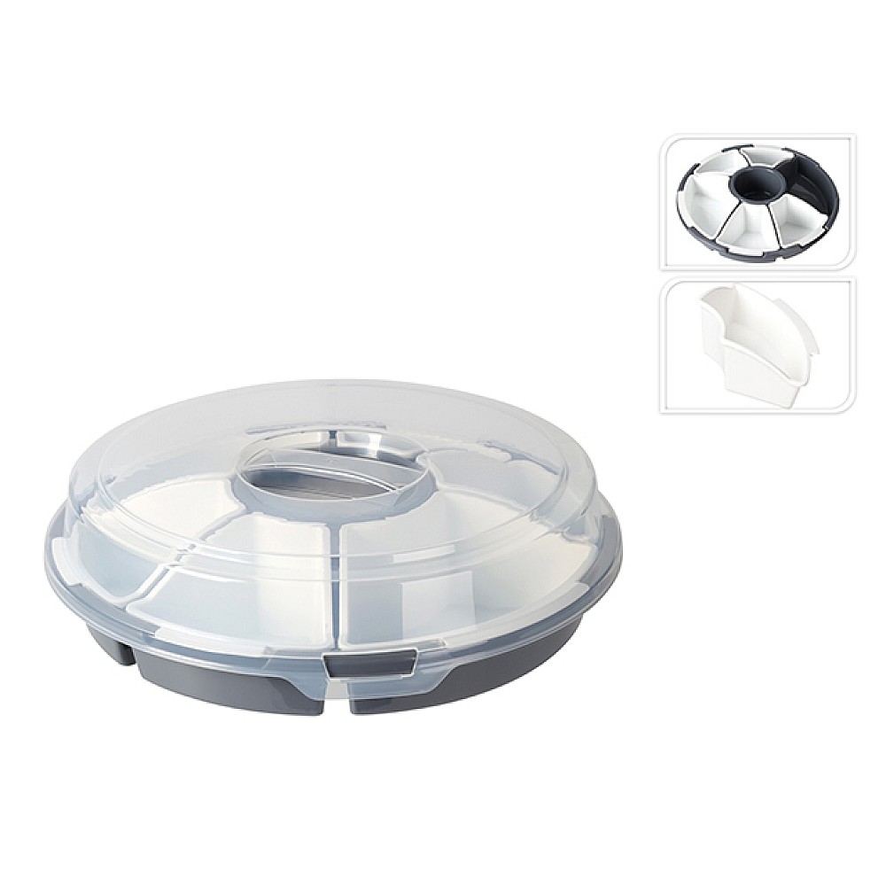 Set salatiere EH 6buc, 33cm, H9cm, pe suport cu capac, plastic