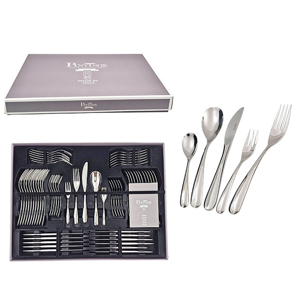 Set de tacimuri Pinti Swing 60buc, inox 18/10, magnet box