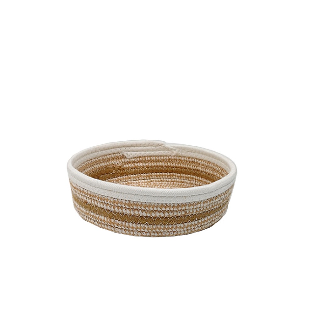 Cos impletit H&S 23X7cm, rotund, bej