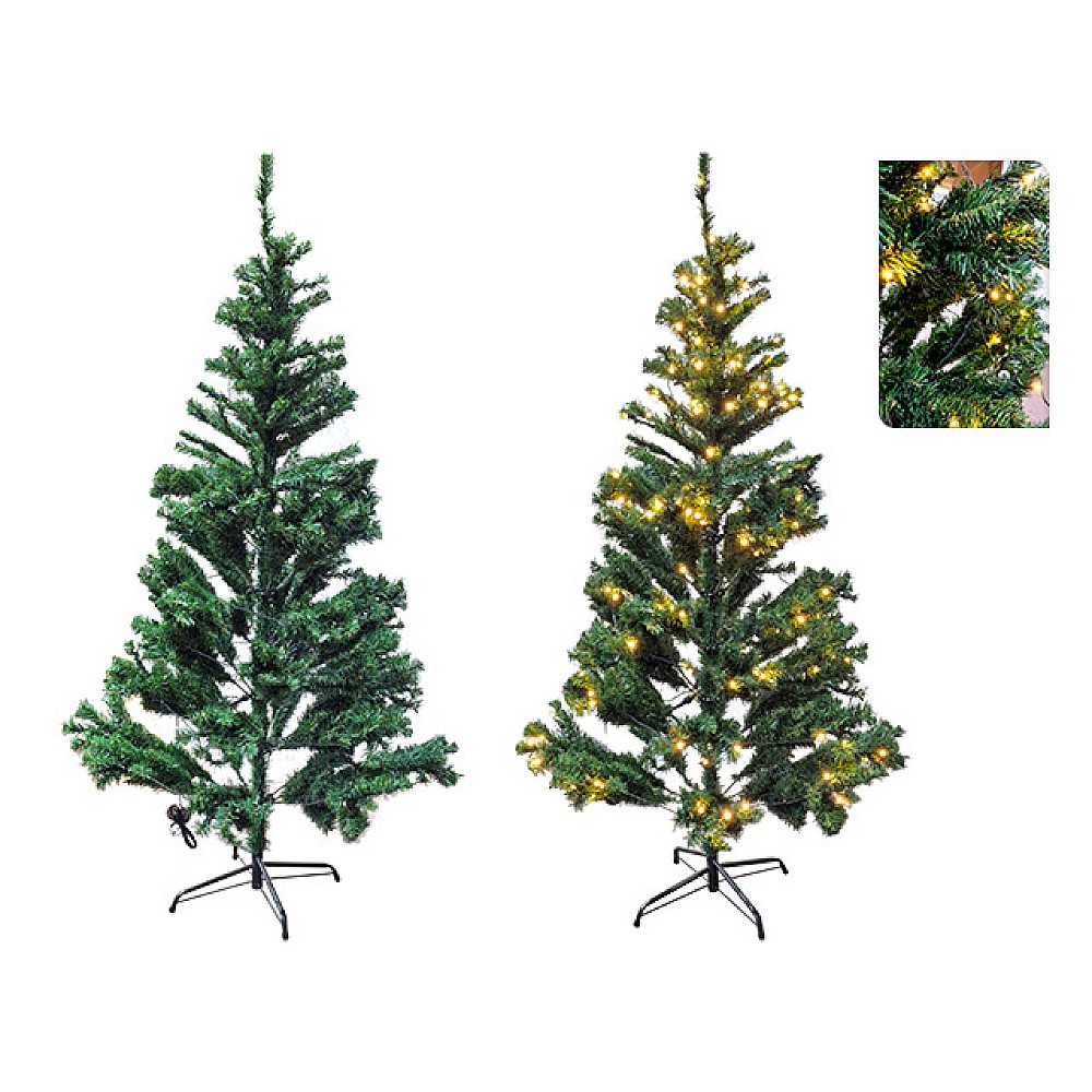 Brad verde PVC&PE cu luminite 180cm 200LED